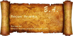 Becse Aranka névjegykártya